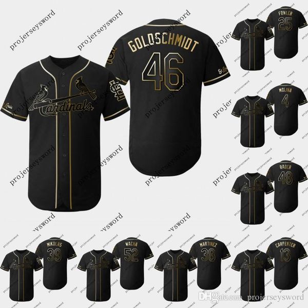

St. Louis Paul Goldschmidt 2019 Golden Edition Jersey Yadier Molina Matt Carpenter Carlos Martinez Harrison Bader Cardinals Baseball Jerseys