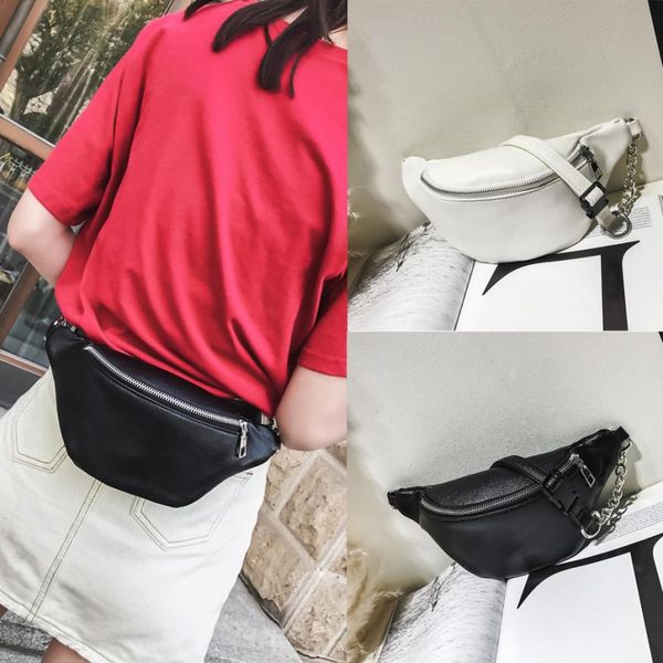 

мода 2018 женщин талия сумка цепи кожаные сумки грудь супер качество fanny pack талии ноги сумки