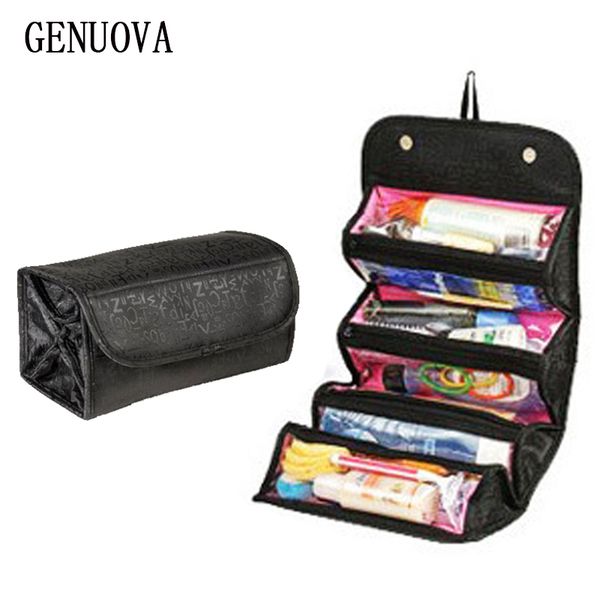 

travel magic fold hasp four layer cosmetic bag jewelry organizer bags women men lazy beauty neceser toiletry make up pouch case
