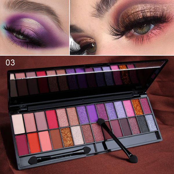

cosmetic matte eyeshadow cream makeup palette shimmer set 28 colors pearl light dumb light lasting coloration eyeshadow+brush
