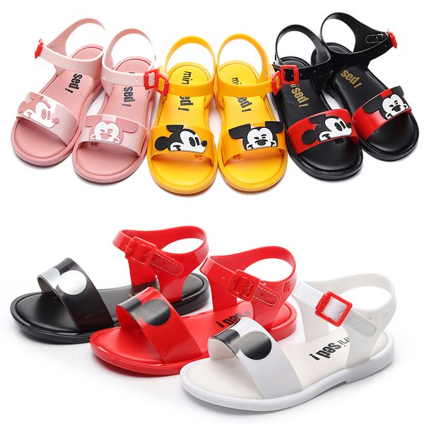 

girls sandals 2019 new girls children's shoes beach shoes jelly non-slip soles students children sandals, Black;red