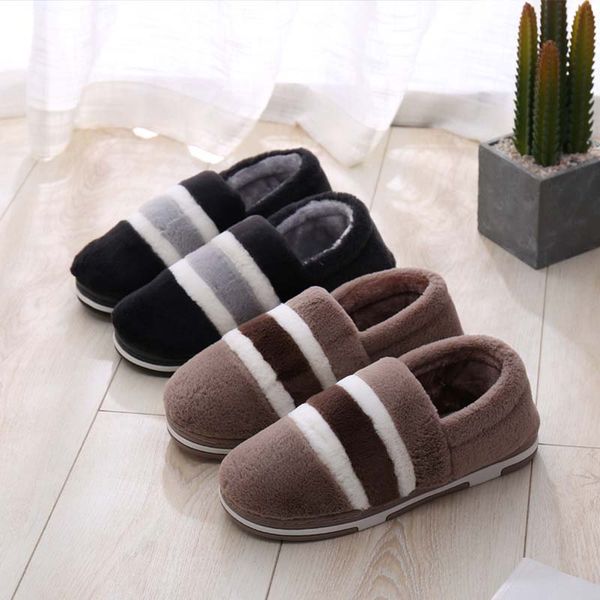 

winter warm soft men's fashion and indoor plush slippers cotton slippers, Black