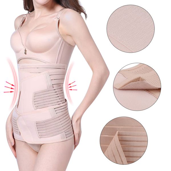 

3pcs/set postnatal bandage post pregnancy belt maternity postpartum belly band for pregnant women belly waist corset reducer, White