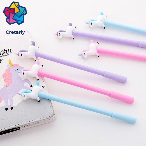 

1 шт kawaii прыжок единорог гелевая ручка мультфильм животных эсколар 0.38 мм нейтральная ручка милые письменные принадлежности школьные при