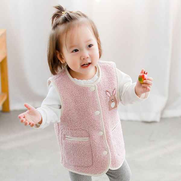 

wear idea2019 children's and girls' 9266 lamb coat children's clothing wool vest coat vest, Camo