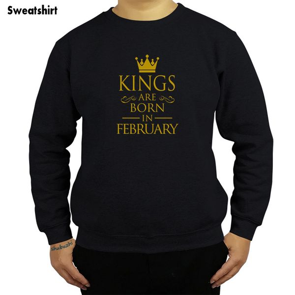 

deadpool wholesale kings are born in february men sweatshirt punk design male o-neck hoody fashion cool hoodies sbz4652, Black