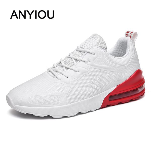 

anyiou 2020 casual flying weaving men's shoes women's shoes sports running absorption breathable, Black