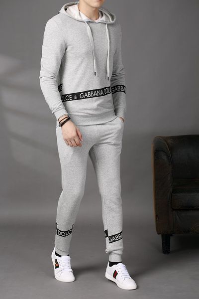

designer mens sportswear dg cotton sweat suit outdoor casual sweatshirt simple fashion printing brand track field clothing, Gray