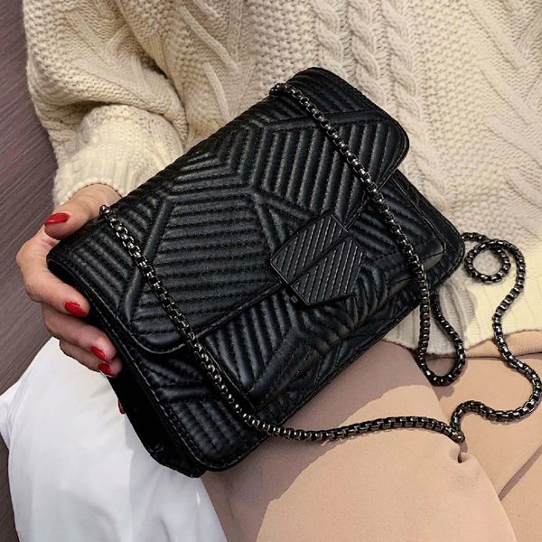 

gykaeo youth girls flap fashion shoulder bag ladies chains evening day clutch messenger bags for women crossbody bag sac a main
