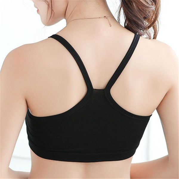 

solid cross strap black yoga bra women padded push up sports bra quick dry fitted gym workout fitness crop br, White;black