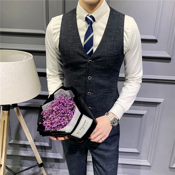 

men's suit, korean version, handsome and slim formal dress, two-piece office men's trousers, bridegroom's wedding dress, White;black