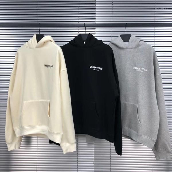 

mens designer hoodie casual style fog essentials letter printing with 3 colors long sleeve hoodies for women men asian size s-xl1, Black