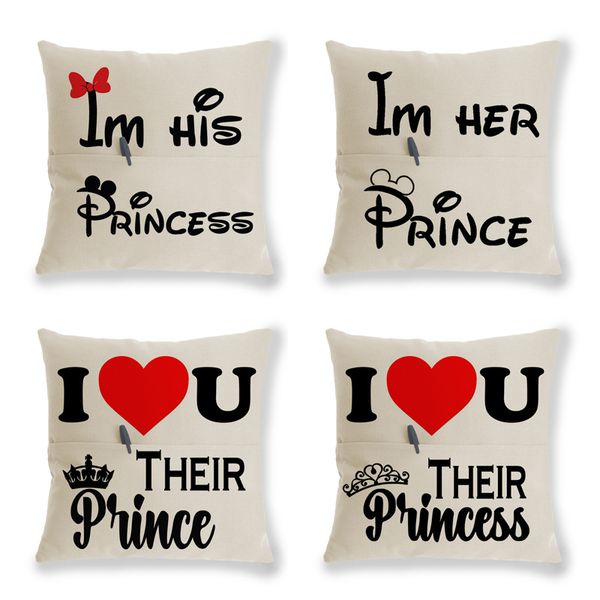 

letters printed pillowcase i love u red heart valentine's day cushion cover wedding decoration couple home decor pillow cover pillow ca