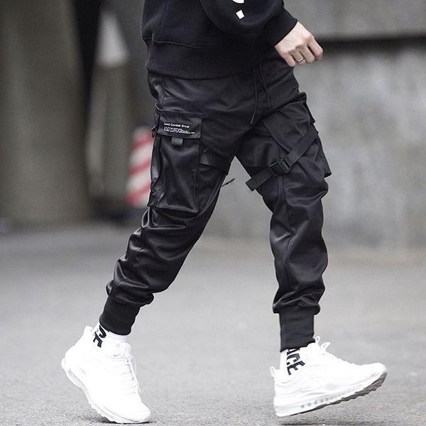 

мужчины хип харлан брюки мужской эластичный пояс хип карандаш брюки мальчик брюки уличная hombre спортивные брюки, Black