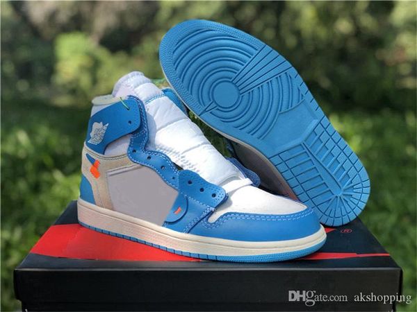 

2020 new authentic white 1 high og unc powder blue 1s canary yellow chicago men basketball shoes sports outdoor sneakers with box