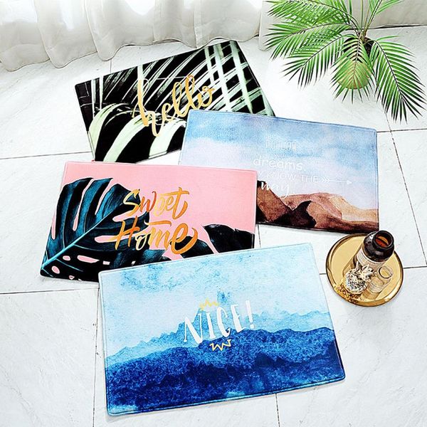 

creative nordic home linters carpet mats home suede bedroom kitchen long strip non-slip absorbent mat bathmat