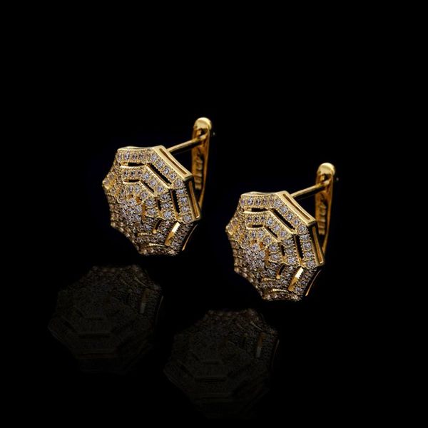 

hoop & huggie 2021 lovers gifts full pave cz crystal drop earrings for women spider web design gold fashion jewelry earings, Golden;silver