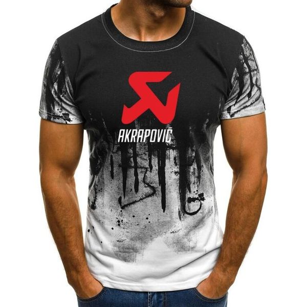 

men's t shirts male akrapovic print t-shirts summer splash-ink printed male casual o-neck short sleeve t-shirt p