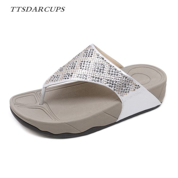 

2018 summer new slopes and cool slippers thick bottomed muffin and outdoors wearing a trifle slipper water drill sandals, Black
