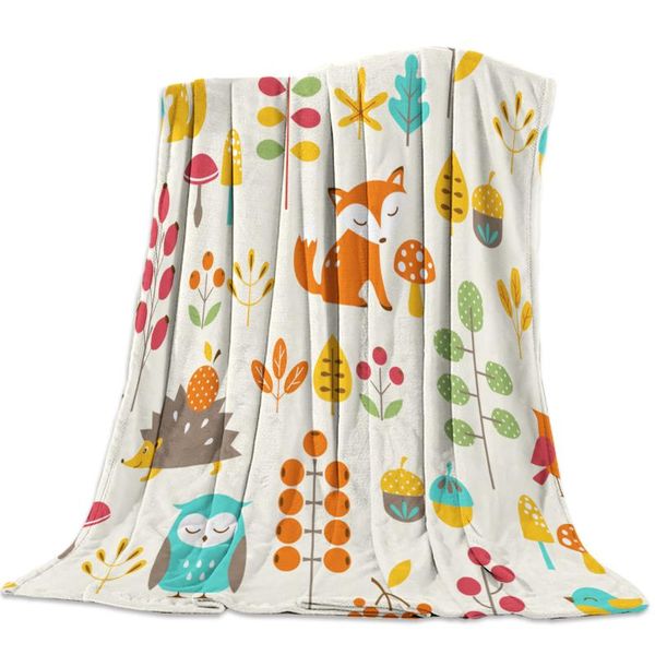 осень осень симпатичные дети hedgehog фланель руно кровать одеяло покрывало покрывало кровать обложка мягкая облегченного теплые одеяла