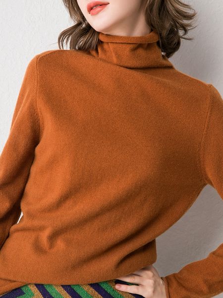 

smpevrg lady turtleneck knitted sweater female pullover long sleeve fit women sweater knit pullovers women jumpers clothing, White;black