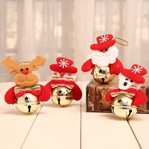 

1pc new year 2020 christmas decorations for tree pendant santa claus bell for home ornaments the christmas tree supplies