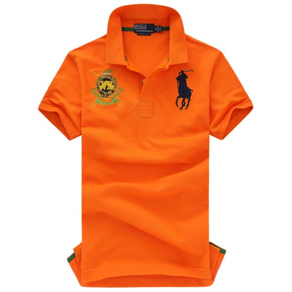 

luxury mens designer tshirt ralph high end lauren embroidered fashion brand polo shirt horse logo cotton pure color business pullover, White;black