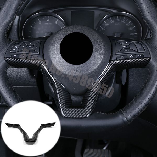 Abs Matte Carbon Fibre For Sentra 2020 2021 Accessories Car Steering Wheel Button Frame Cover Trim Sticker Car Styling Interior Car Decoration