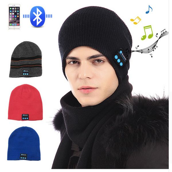 

wireless bluetooth headphones ski hat cap music smart caps headset earphone helmet, Black;white