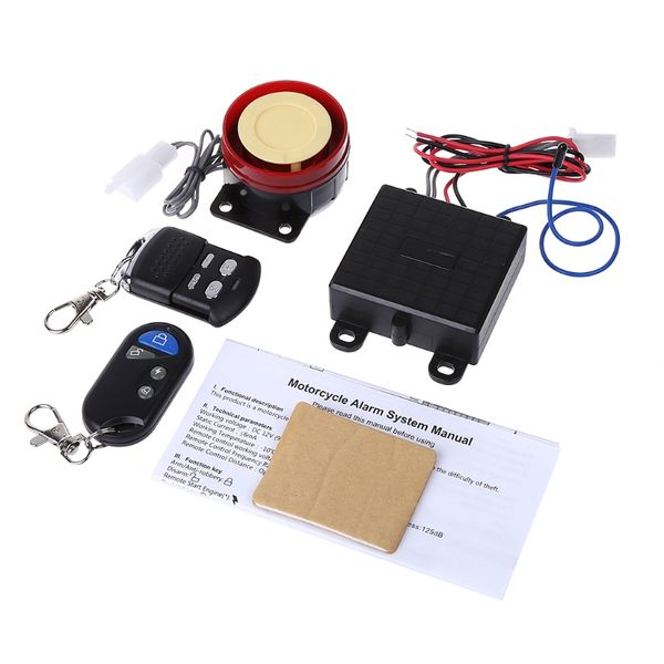 

scooter car security alarm system remote control 12v anti-theft bike motorcycle
