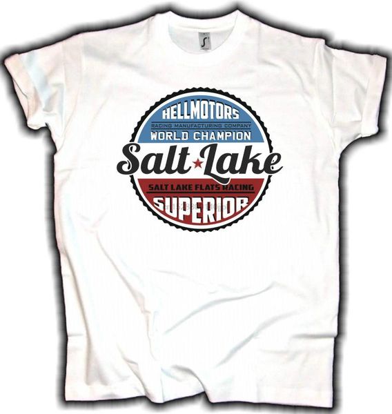 

fashion rod t-shirt salt lake racs team us car v8 cafe racer motorcycle biker tee shirt, White;black