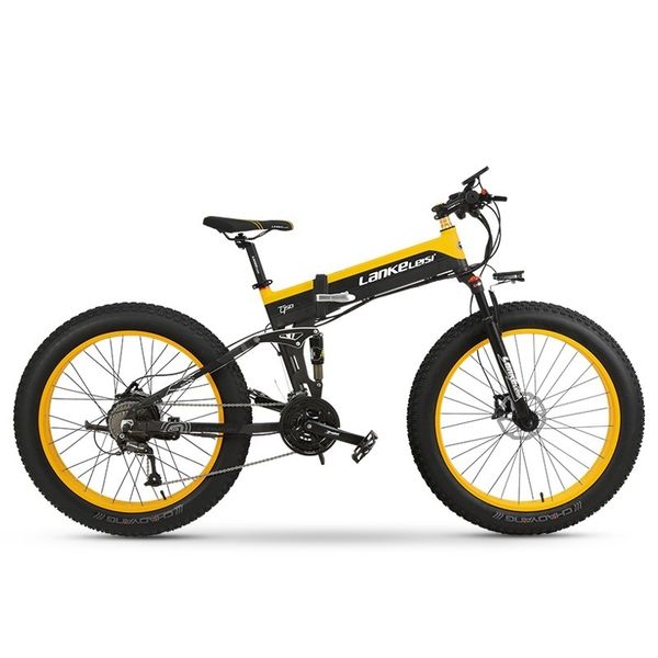 

lankeleisi, bicicleta eléctrica plegable de 26x4,0 pulgadas con ruedas gruesas, e-bike 1000w 13ah, batería de litio panasonics, Silver;blue