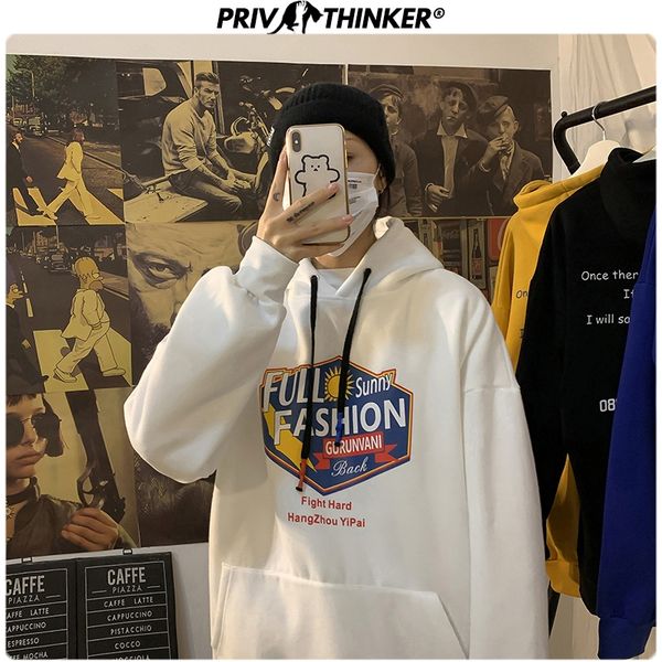 

mens letter print autumn winter loose hoodies men 2019 korean warm hooded pullover clothes male swetshirts fashions, Black