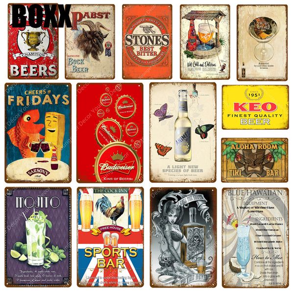 

ура пятницам металлические жестяные вывески пивное кафе спорт бар декоративные тарелки ретро настенное искусство мемориальная доска винтажны