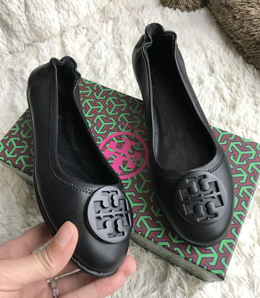 

Tory hoe women genuine leather oft ballet de igner flat hoe woman ca ual round toe ballerina flat ladie hoe