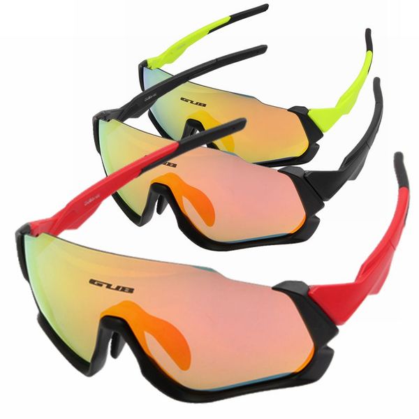 

2019 new gub sport sunglasses uv400 mtb road bicycle sunglasses with 3 lenses 3 colors lightweight colorful polarized