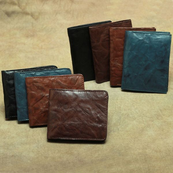 

new genuine leather fold over wallet clutch women men vintage credit card holder purses banknote pockets interior slot pocket, Red;black