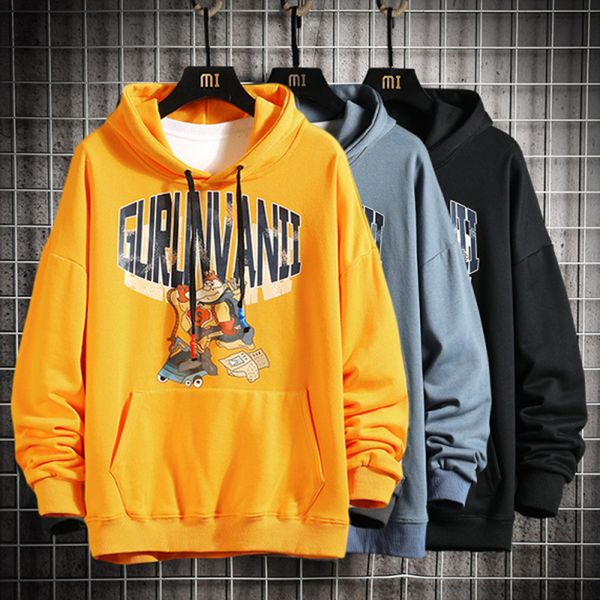 

homme толстовки мужчин осень зима новый приход бренда одежды напечатанный плюс размер 3xl мужские фуфайки мужской одежды корейский моды, Black