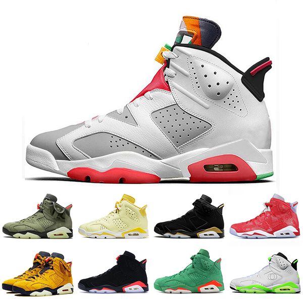 

2020 hare 6 6s mens womens basketball shoes camo travis scott 6 cactus jack dmp gs black infrared jumpman trainers sneakers size 13, White;red