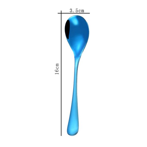 

1pc solid color kitchen stainless steel spoon coffee tea cream cocktail stirring spoons cutlery soup spoons kitchen accessories