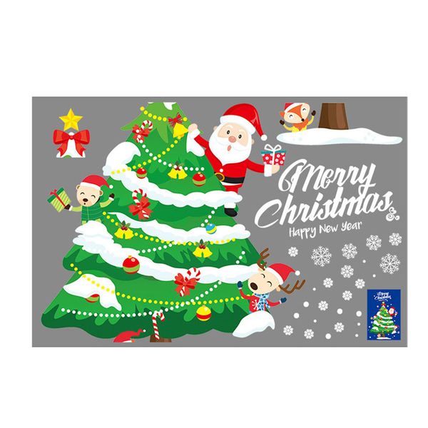

kakuder christmas stickers for door window decoration cartoon christmas sticker for window showcase christmas's stickers
