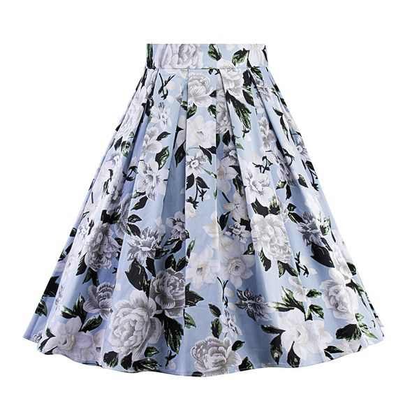 

bohemian ruffled high waist chiffon women long skirt floral print skirt pleated summer female lining midi, Black