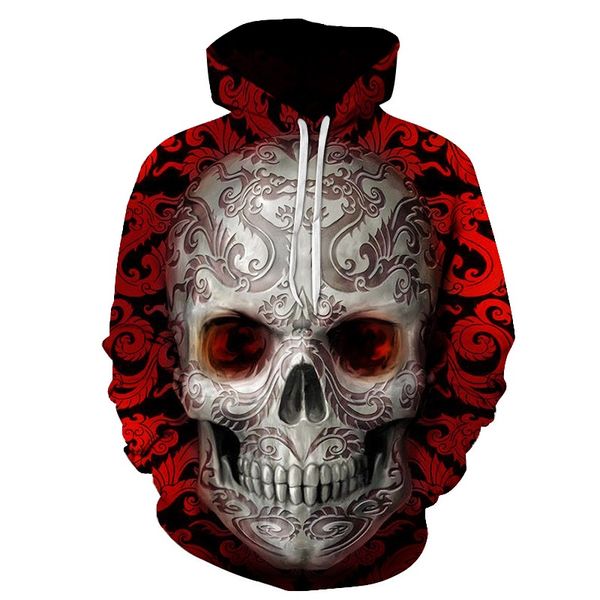 

hoody red 3d skull hoodies men women fashion winter spring sportswear hip hop tracksuit brand hooded sweatshirt dropship, Black