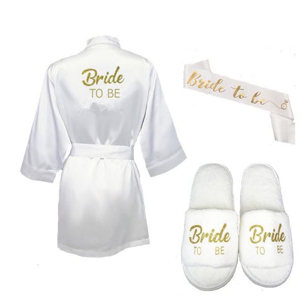 

женская пижамы femme lingeries 3шт набор невесты будьте атласная короткие robe невеста тапочки sash пеньюар femme половина bridal party 2019, Black;red