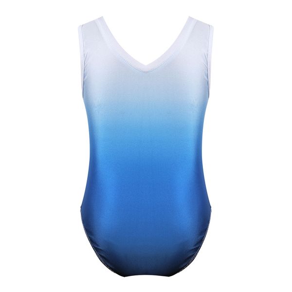 iixpin Kids Girls One Piece Sleeveless V Shaped Neck Shiny Rhinestone Gymnastic Ballet Dance Leotard Dancewear