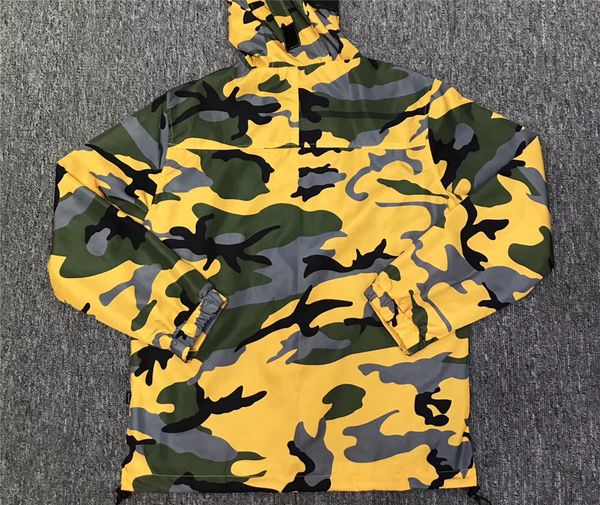 

brooklyn jacket men women hooded logo half zip pullover bk yellow camouflage jackets clothing windbreaker hip hop brooklyn jacket, Black;brown