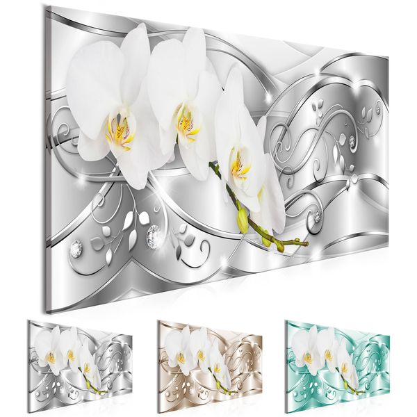 

1 panel large hd printed canvas print painting abstract metal diamond orchid flower home decoration wall pictures for living room wall art o