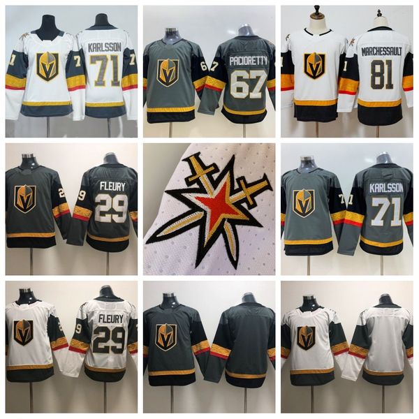

Youth Vegas Golden Knights 29 Marc-Andre Fleury Karlsson 71 William Karlsson 81 Jonathan Marchessault 67 Max Pacioretty Ice Hockey Jersey