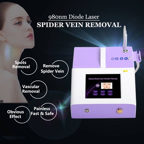 

2019 powerful laser spider veins removal machine 980nm diode laser vascular treatment painremove red blood vessels veins on face legs, Black