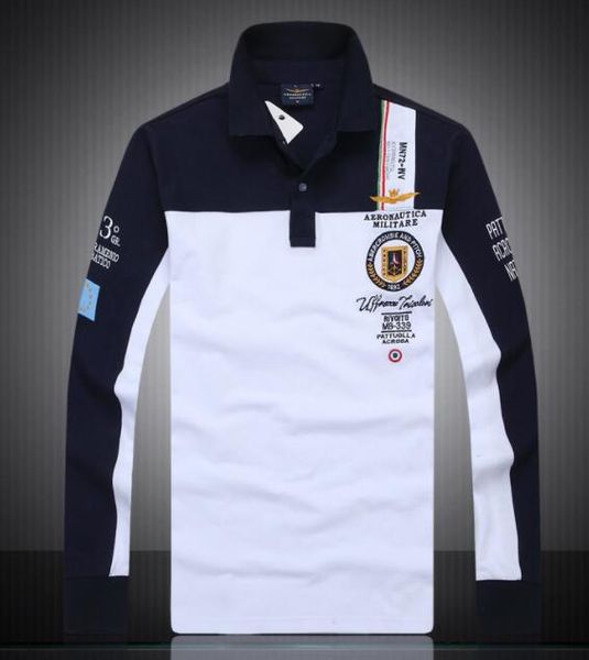 

горячие продажи мужские поло с буквами осень фирменные рубашки поло для мужские футболки роскошные с длинным рукавом мужчины топы одежда m-2, White;black